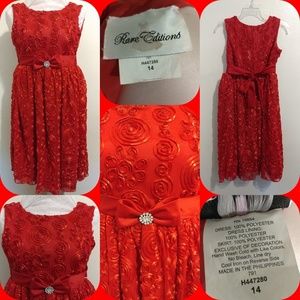 EUC RARE EDITIONS RED DRESS SIZE 14